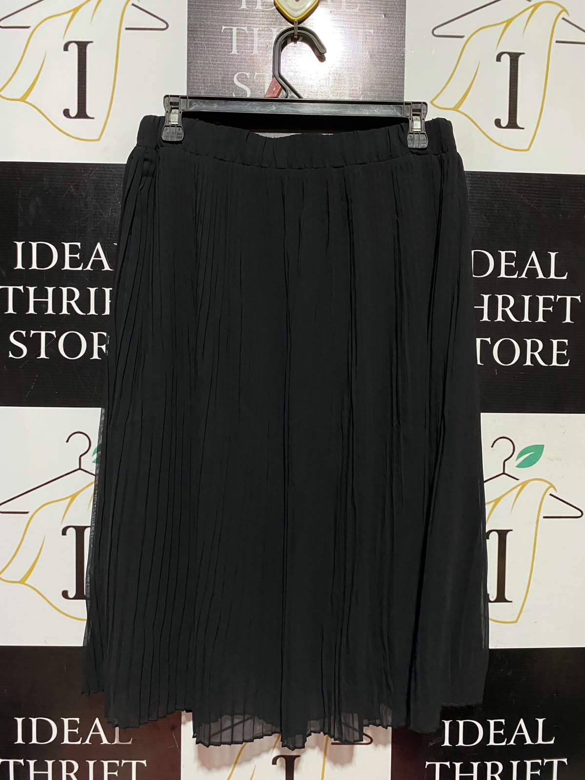 TU |M| WAIST 28| A7| ELEGANT BLACK PLEATED HIGH-WAISTED MIDI MAXI SKIRT