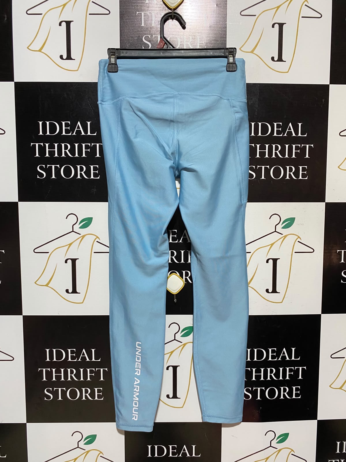 UNDER ARMOUR |M| WAIST 28| A9| HIGH-WAISTED ATHLETIC LEGGINGS WITH SIDE POCKET - SKY BLUE