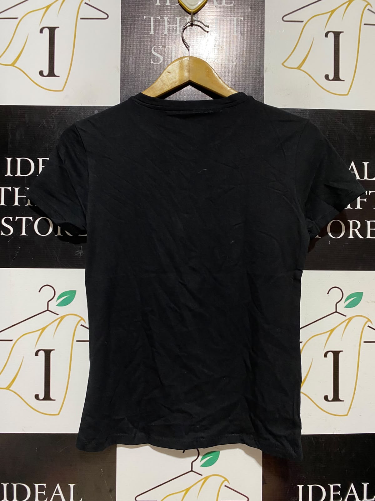 PRIMARK CARES S| BUST 16| A8| BASIC STRETCH CREW NECK T-SHIRT - MIDNIGHT BLACK