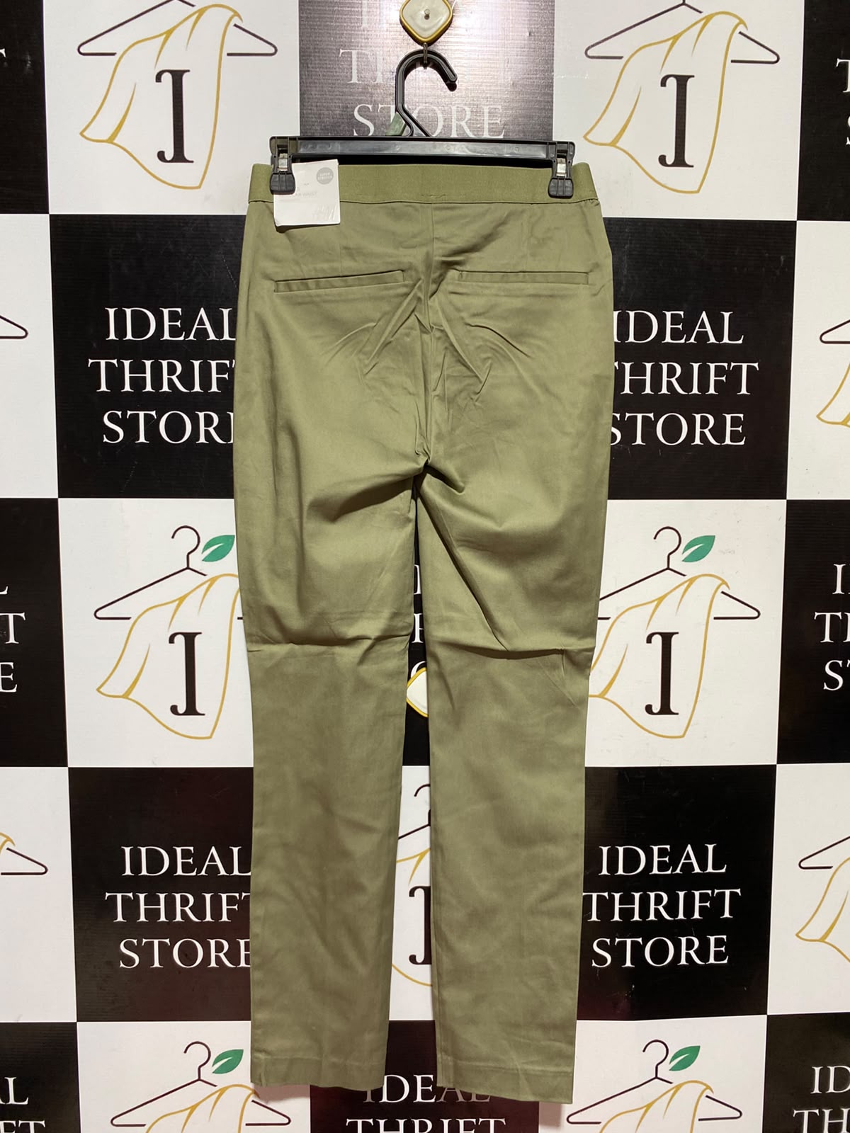 H&M |S| WAIST 26| A13| WOMEN'S SLIM FIT TAILORED TROUSERS IN OLIVE GREEN - CLASSIC FORMAL & CASUAL CHINOS