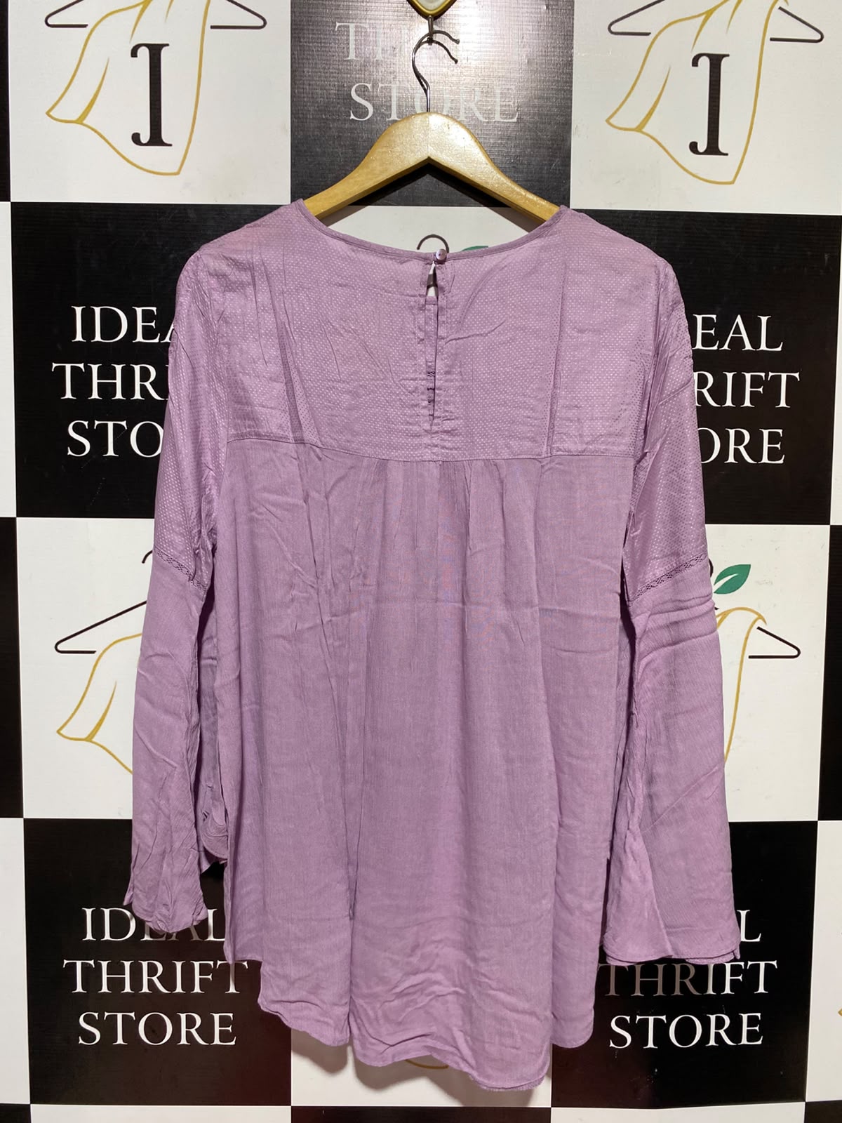 TU |XL| BUST 23| A13| LILAC LACE DETAIL PEASANT BLOUSE - LONG SLEEVE BOHEMIAN SUMMER TOP