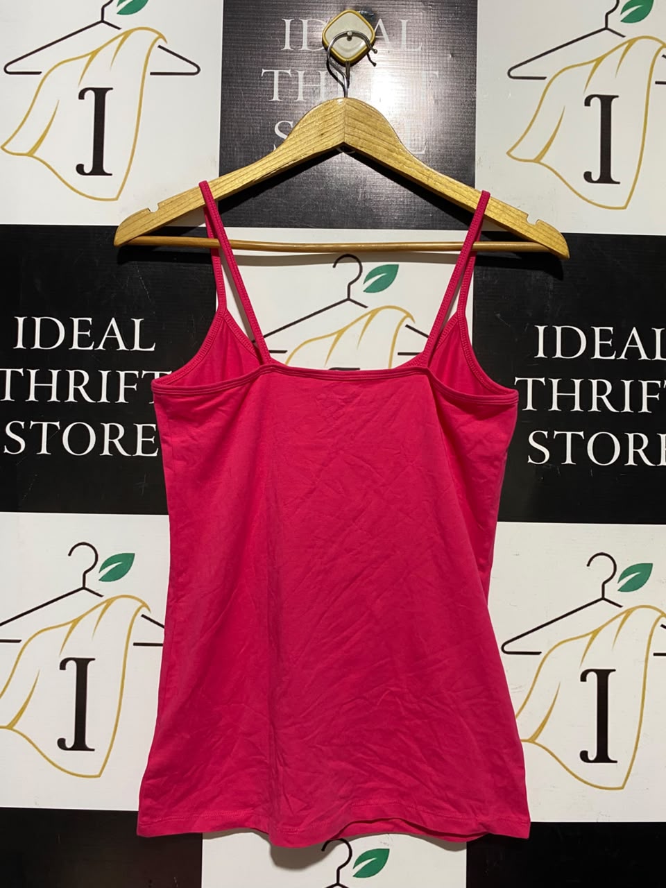 NEXT |S| BUST 15| A15| WOMEN'S SOLID HOT PINK SPAGHETTI STRAP CAMISOLE TANK TOP
