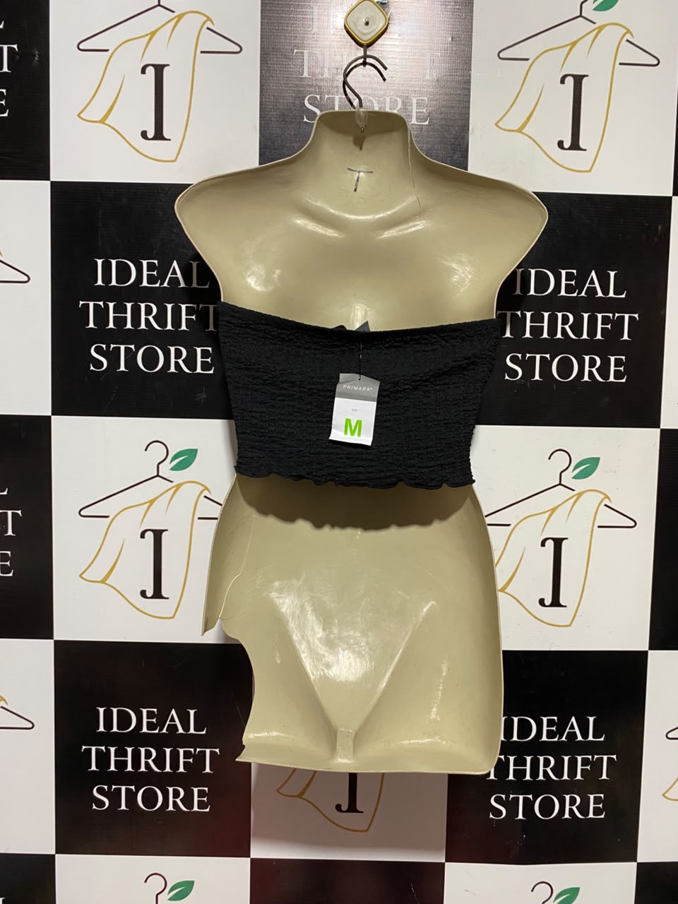PRIMARK |M| BUST 15| A18| WOMEN’S BLACK TEXTURED STRAPLESS BANDAU TUBE TOP
