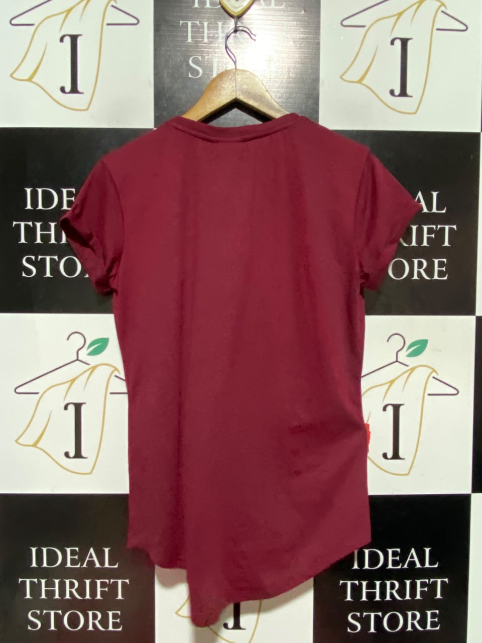LONSDALE |M| BUST 19| A18| MAROON LOGO ATHLETIC T-SHIRT