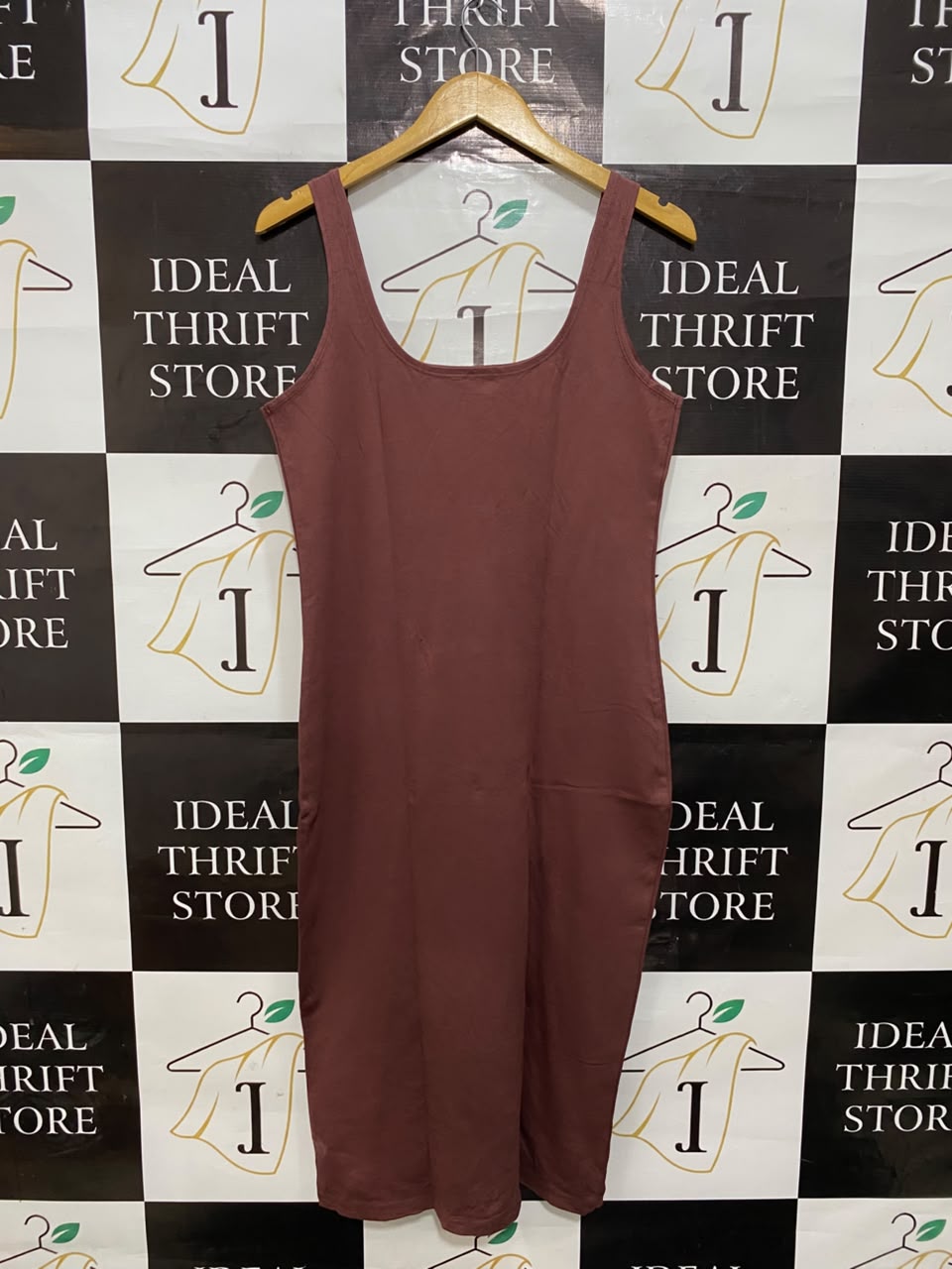 PRIMARK CARES |L| BUST 17| A20| MAUVE SCOOP NECK MIDI TANK DRESS