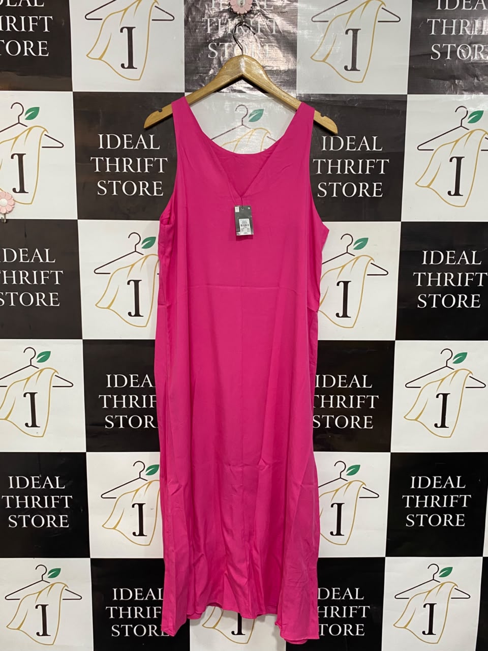 PRIMARK |XL| BUST 20| A21| HOT PINK SLEEVELESS TANK MAXI DRESS