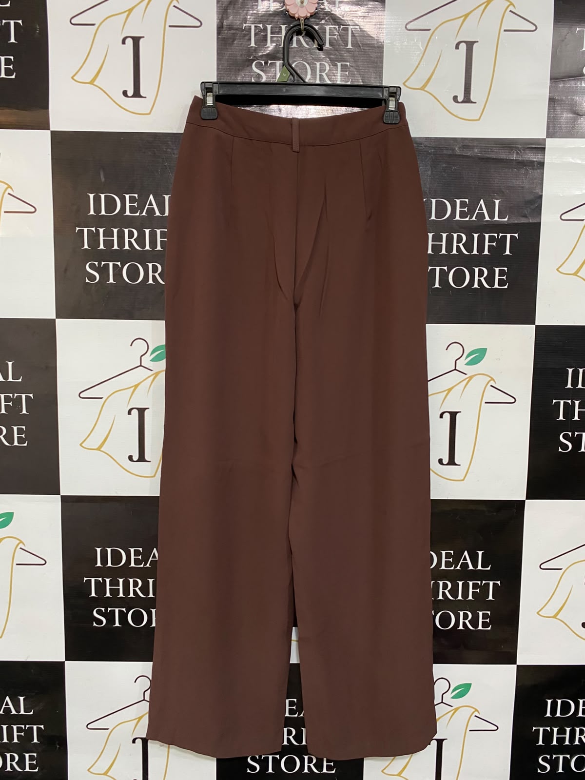SHEIN |S| WAIST 26| A23| RICH BROWN HIGH-WAIST WIDE-LEG TAILORED TROUSERS | ELEGANT CASUAL PANTS