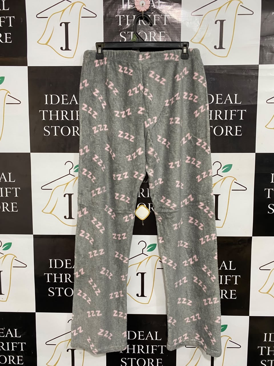 LOVE TO LOUNGE |M| WAIST 30| A24| HEATHER GRAY WITH LIGHT PINK "ZZZ" PRINT