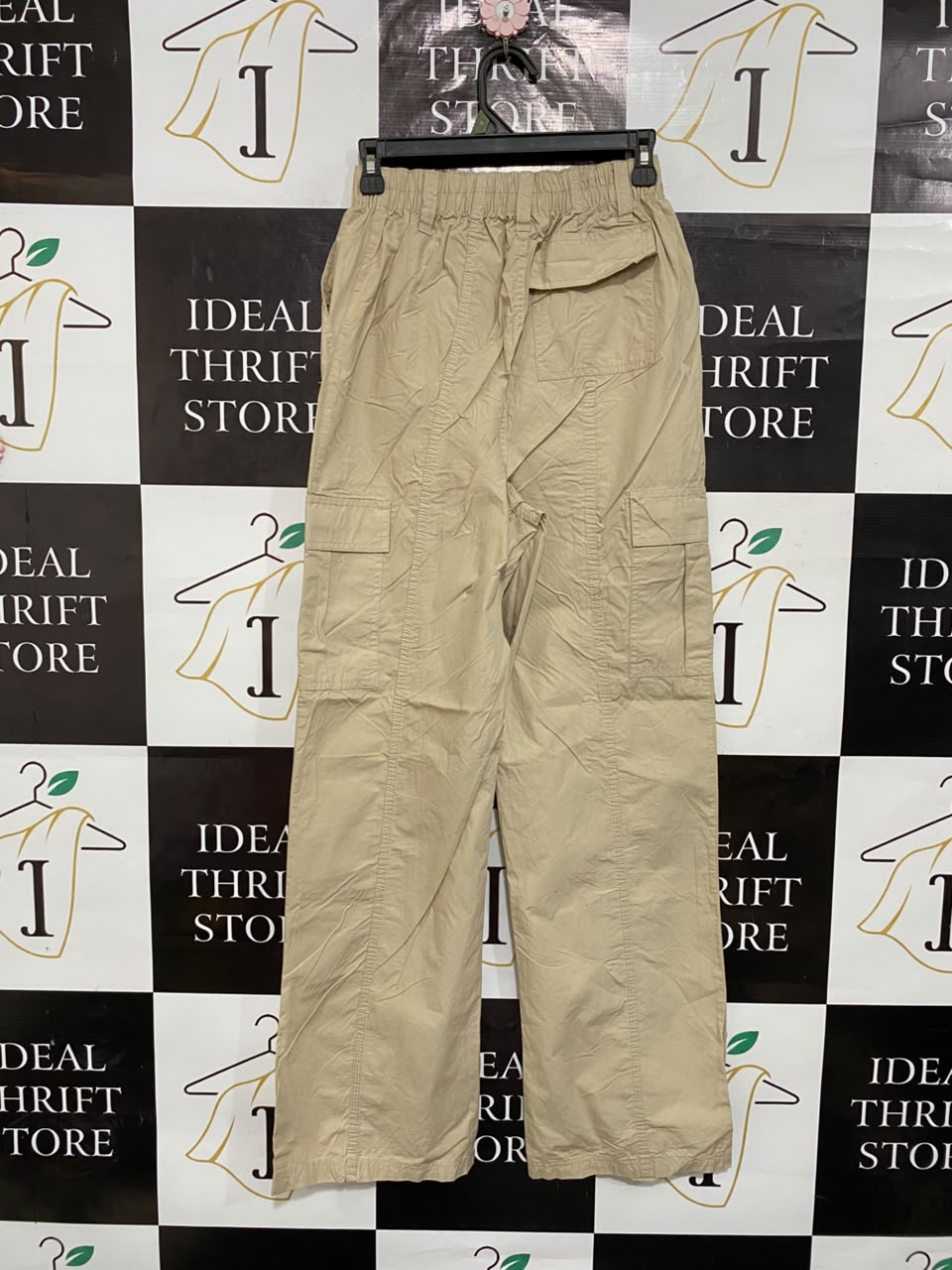 PRIMARK CARES |XS| WAIST 24| A24| BEIGE UTILITY CARGO TROUSERS