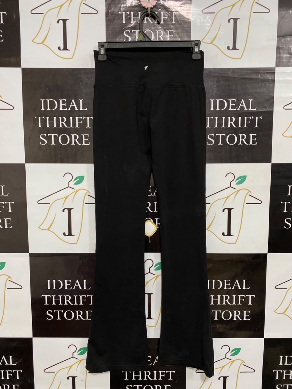 PRIMARK |XS| WAIST 25| A25| CLASSIC BLACK HIGH-WAISTED FLARE ATHLETIC YOGA PANTS