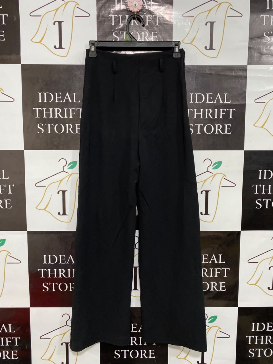 SHEIN |S| WAIST 26| A26| CLASSIC BLACK HIGH-WAISTED CENTER-CREASE STRAIGHT-LEG TROUSERS