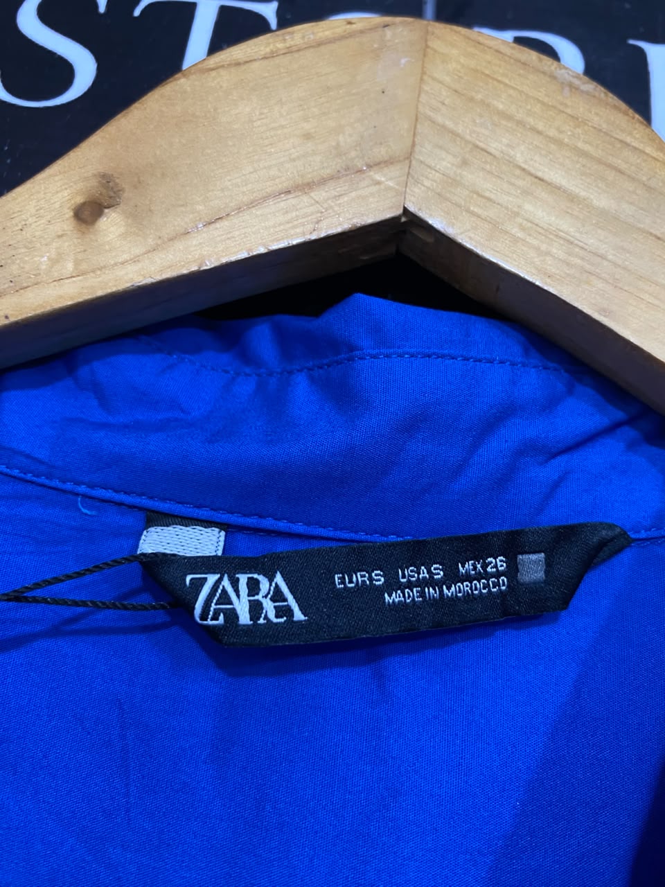 ZARA |S| BUST 22| A25| VIBRANT ROYAL BLUE BUTTON-DOWN OVERSIZED SHIRT