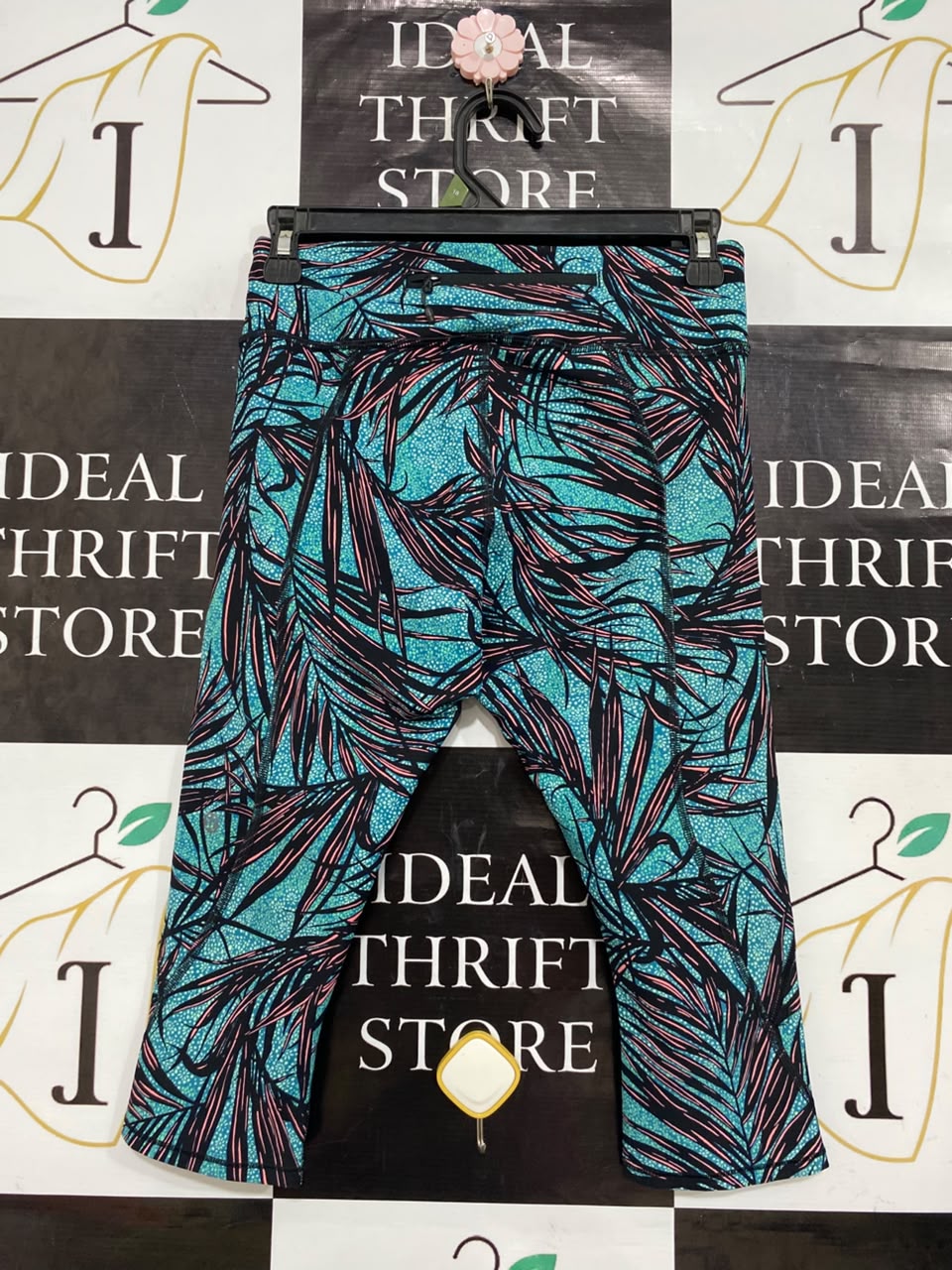 LULULEMON |S| WAIST 25| WOMEN'S TROPICAL PALM LEAF PRINT CROPPED HIGH-WAISTED LEGGINGS