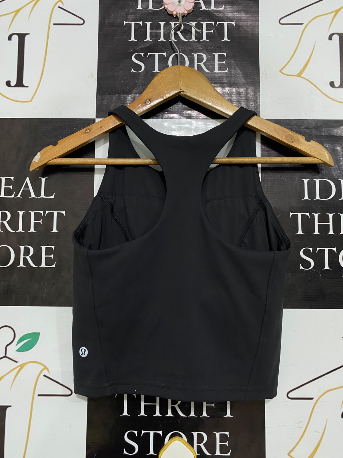 LULULEMON |XS| BUST 13| BLACK CROP TOP TANK TOP HIGH NECK RACERBACK ATHLETIC WORKOUT ACTIVEWEAR
