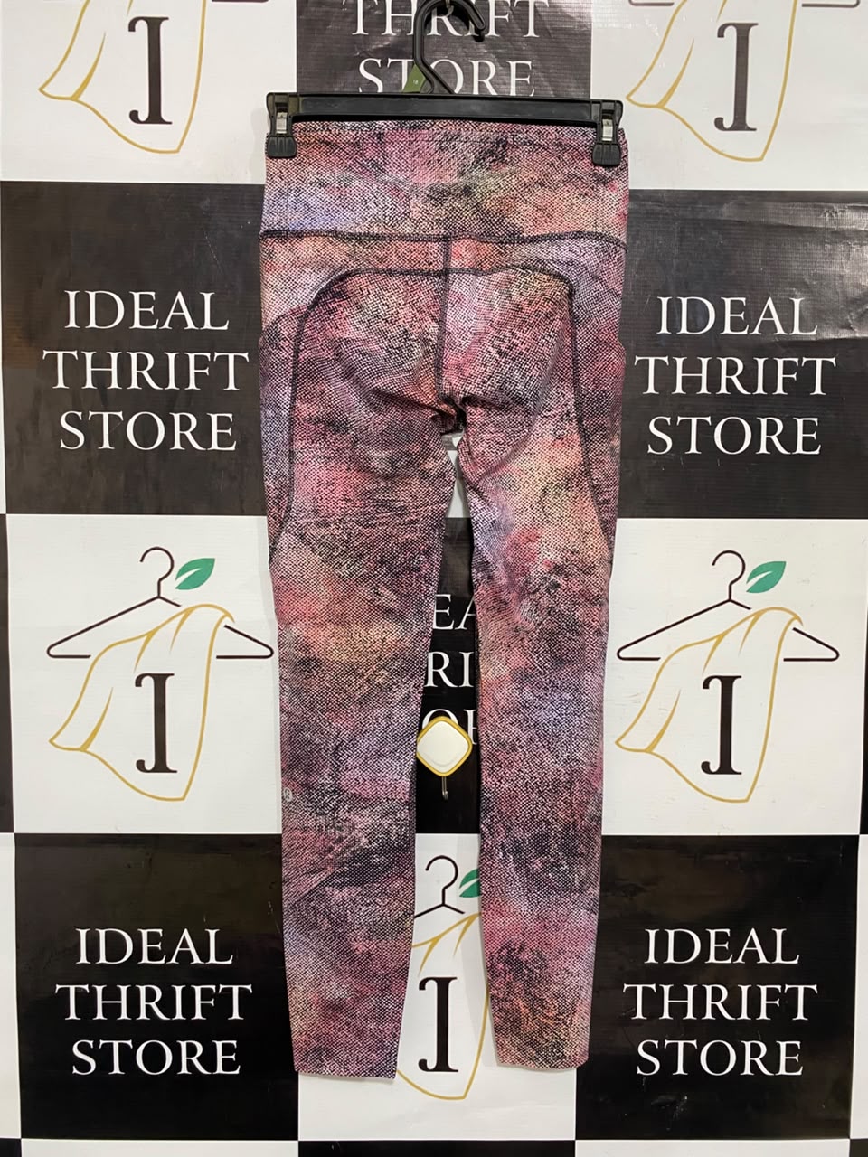 LULULEMON |XS| WAIST 24| PINK MULTICOLOR ABSTRACT PRINT HIGH-WAISTED POCKET LEGGINGS ACTIVEWEAR