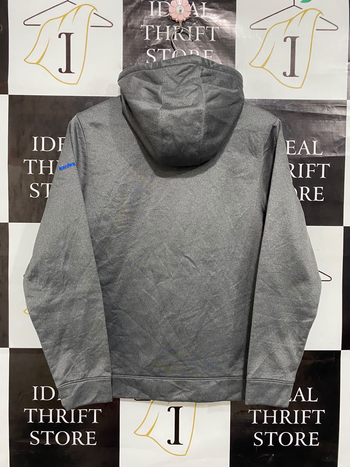 UNDER ARMOUR |M| BUST 21| A27| CHARCOAL GREY PERFORMANCE FLEECE ATHLETIC HOODIE ACTIVEWEAR