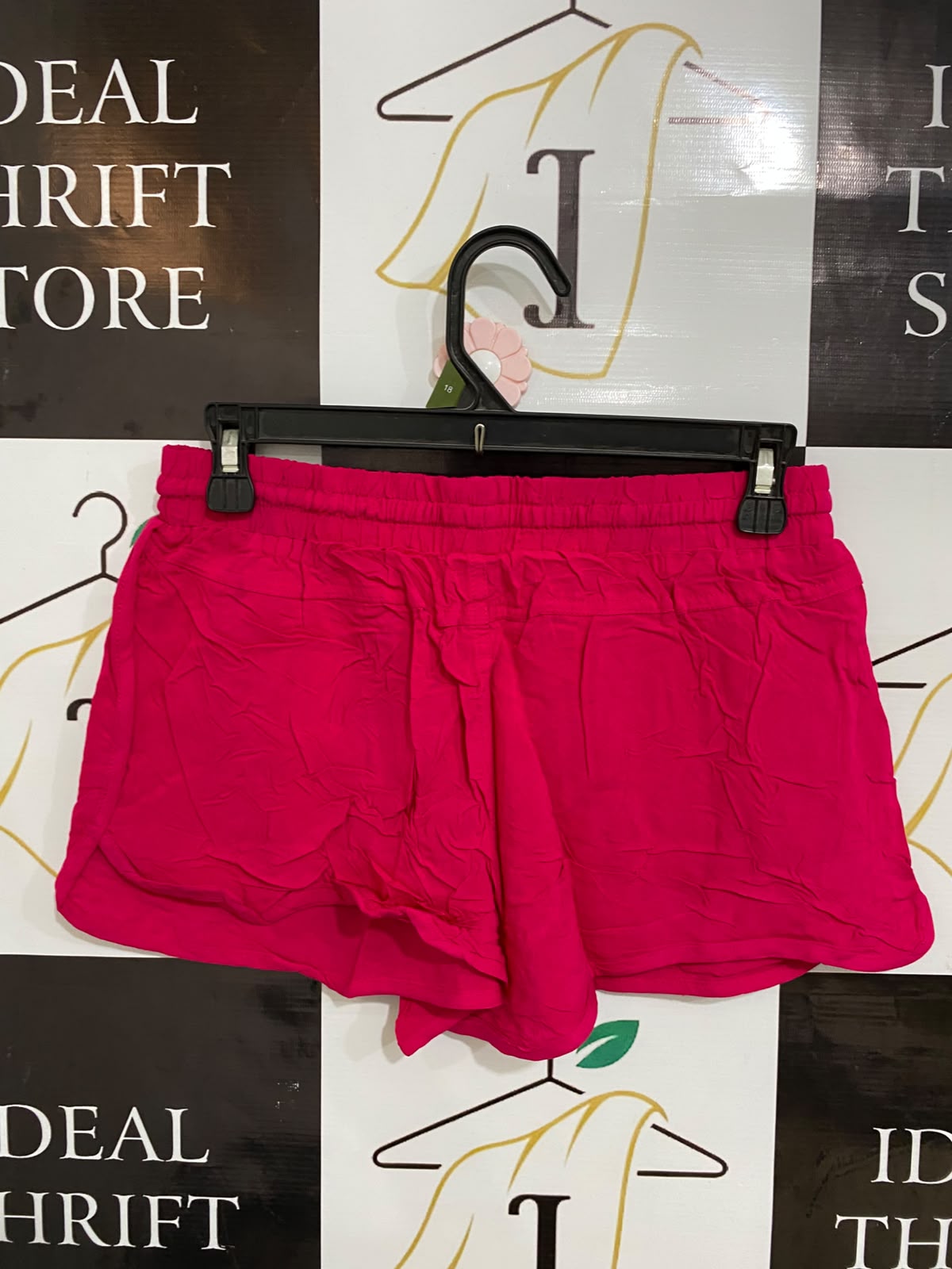 DENIM.CO |S| WAIST 26| A27| VIBRANT HOT PINK DENIM CO. DRAWSTRING LOUNGE SHORTS