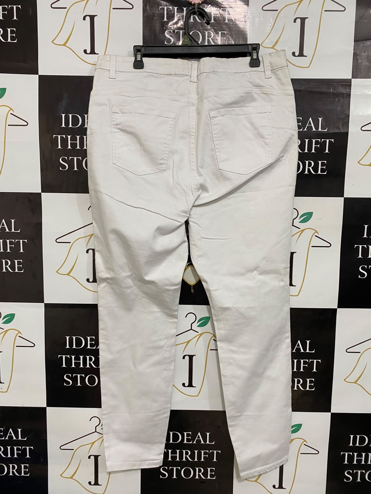 PRIMARK CARES |XL| WAIST 36| A27| OFF-WHITE / LIGHT BEIGE HIGH-RISE SCULPTING SKINNY JEANS
