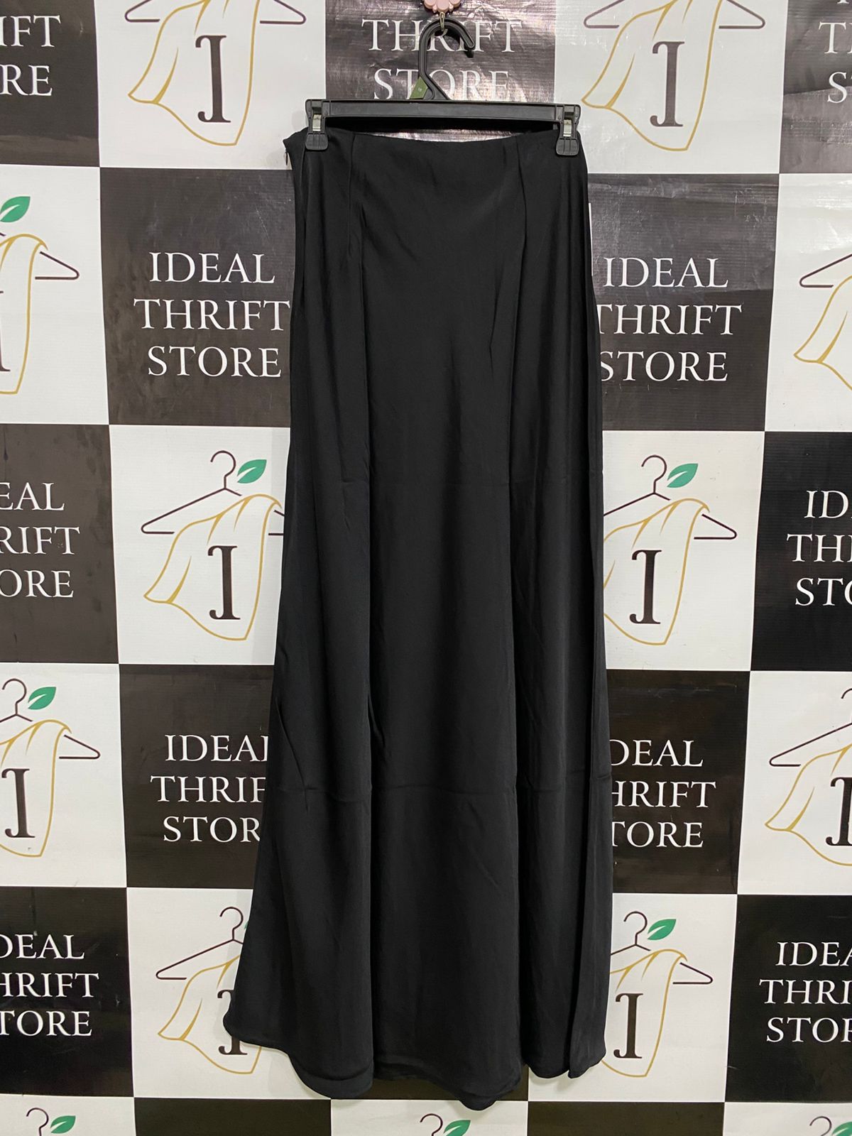 TUSSAH |M| WAIST 28| A33| BLACK HIGH-WAIST FLUID MAXI SKIRT