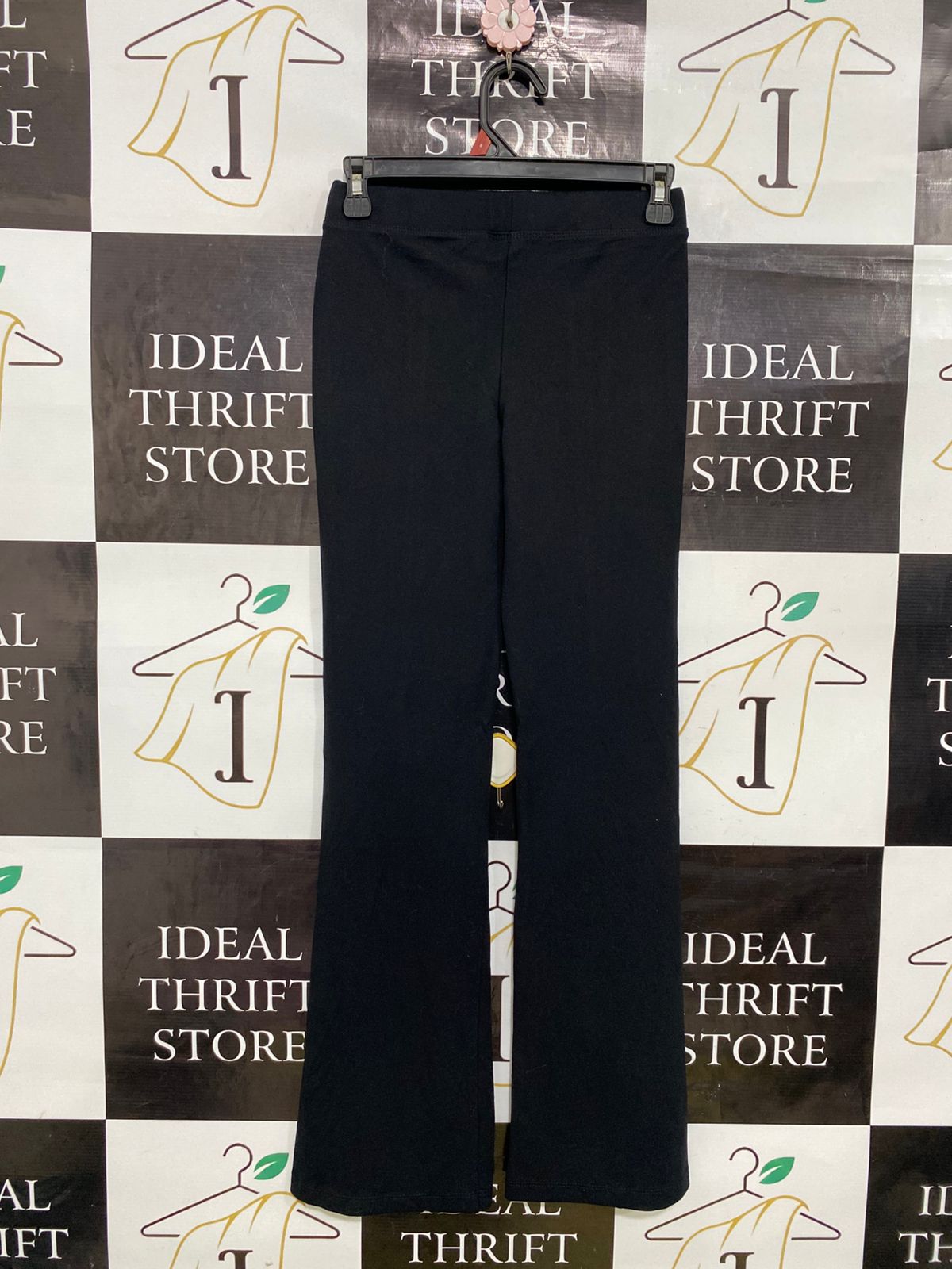 ANKO |XS| WAIST 25| A34| BLACK HIGH-WAISTED SEAMED FLARED TROUSERS