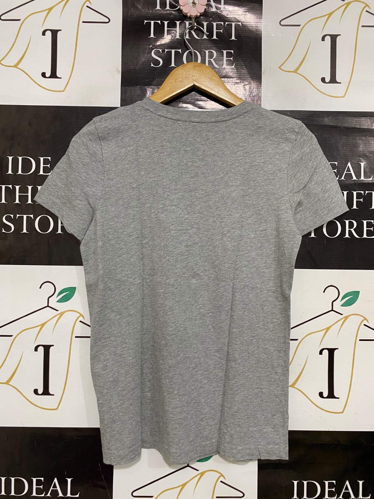 TOMMY HILFIGER |XS| BUST 16| A35| GREY EMBROIDERED LOGO COTTON T-SHIRT