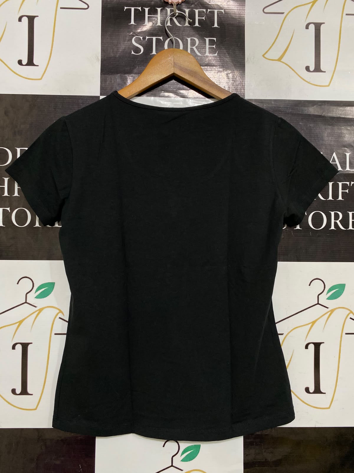 CHUA NGGU |M| BUST 17| A35| BLACK EMBELLISHED SEQUIN SHORT-SLEEVE T-SHIRT