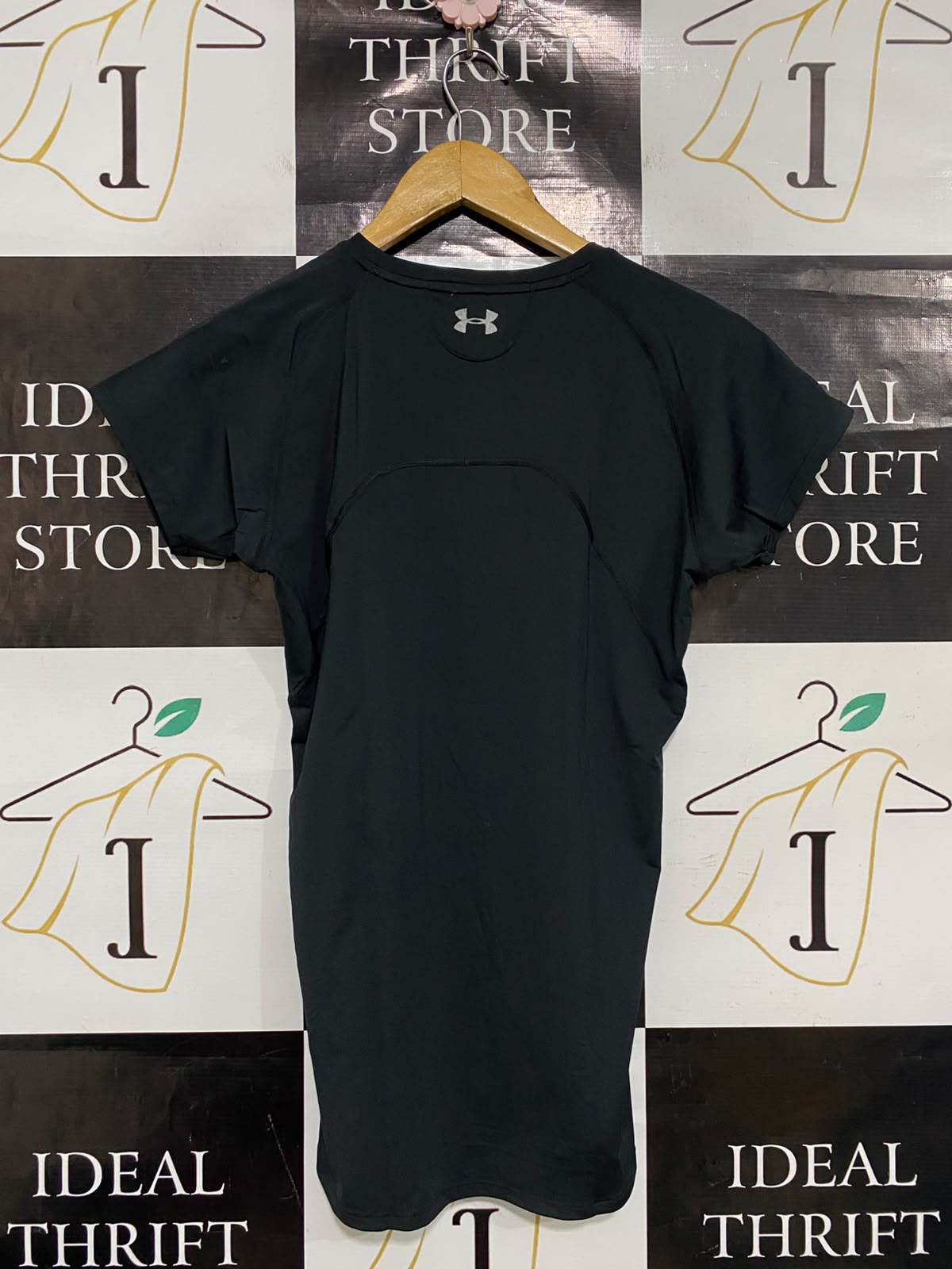 UNDER ARMOUR |XS| BUST 16| A37| CHARCOAL GREY BRAND-TAPED ATHLETIC T-SHIRT