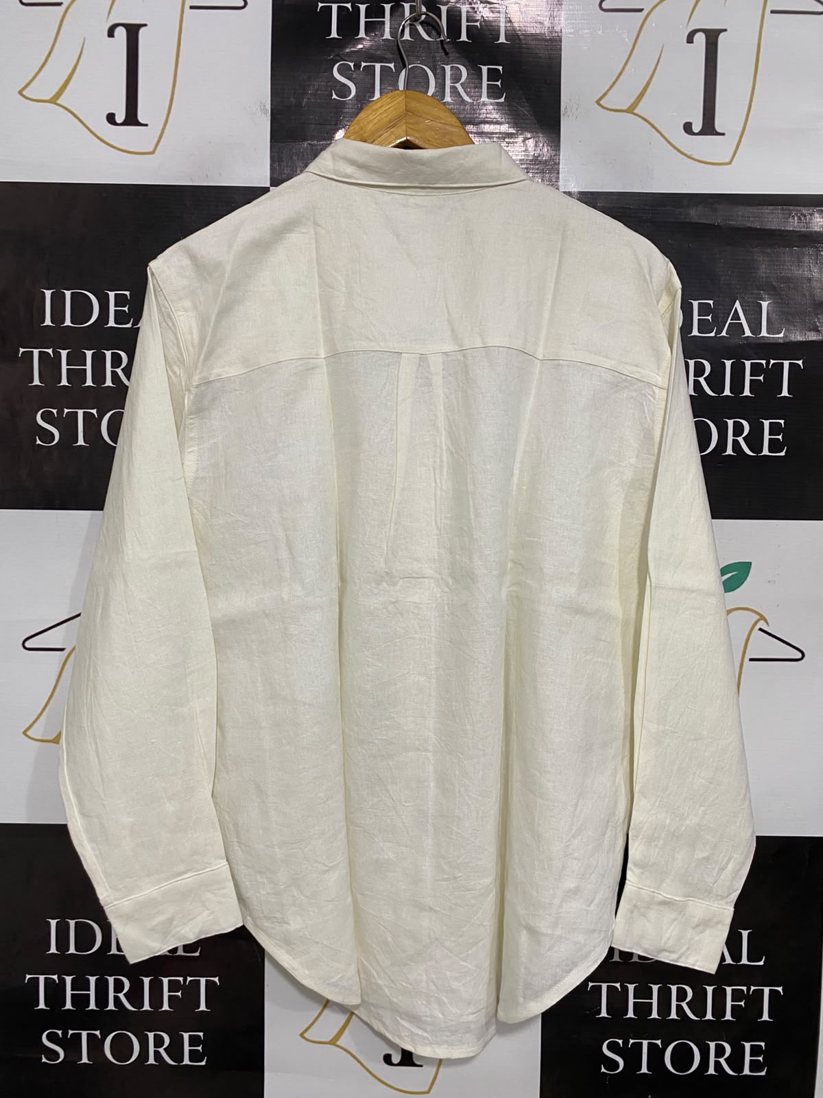 ANKO |M| BUST 22| A38| OFF-WHITE OFF-DUTY CREAM BUTTON-DOWN LONG-SLEEVE SHIRT