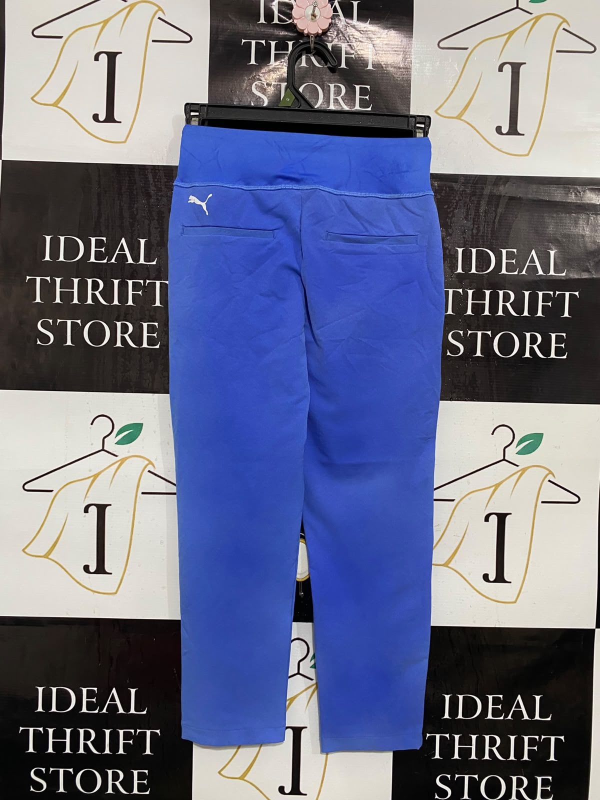 PUMA |M| WAIST 22| A39| BLUE HIGH-WAISTED POCKET ATHLETIC CROPPED TROUSERS