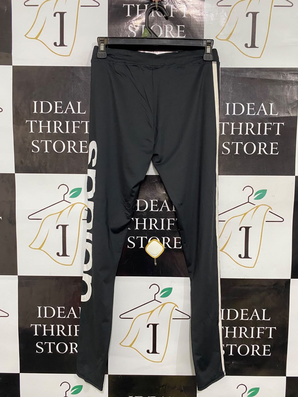 ADIDAS |XS| WAIST 24| A39| BLACK & WHITE 3-STRIPE BRANDED LEG PERFORMANCE LEGGINGS