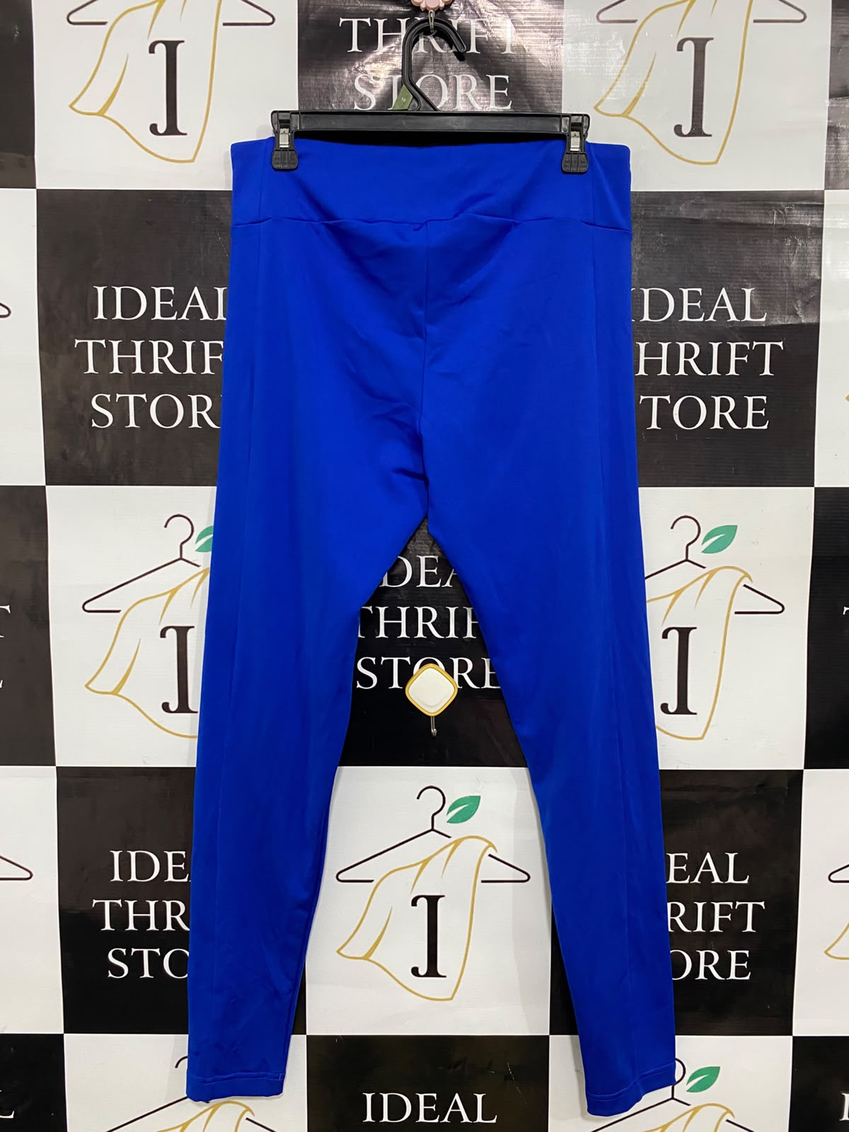 REEBOK |L| WAIST 30| A39| CLASSIC ROYAL BLUE & PINK LOGO PERFORMANCE LEGGINGS
