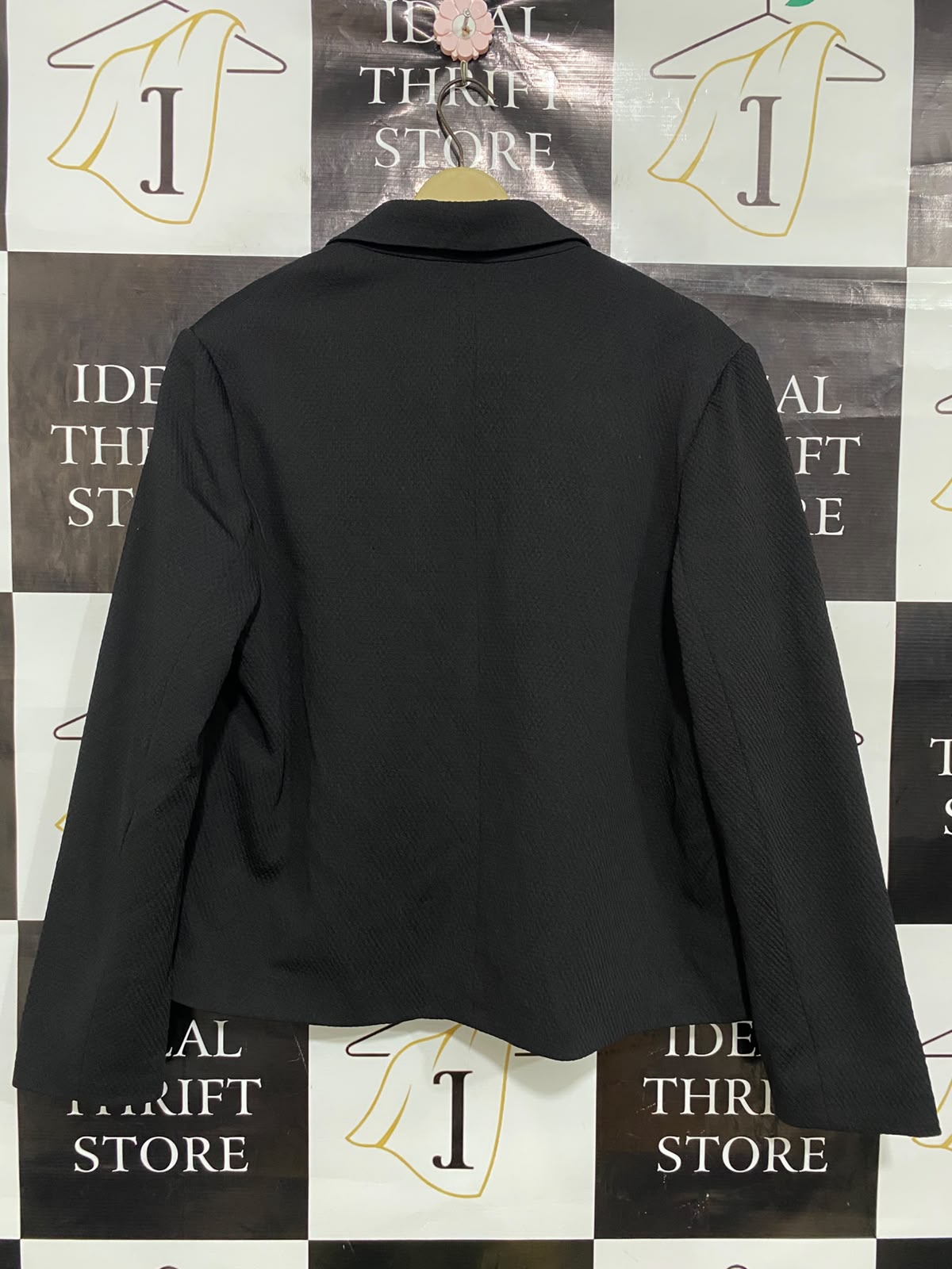 ATMOSPHERE |L| BUST 22| A38| BLACK TEXTURED TAILORED BLAZER