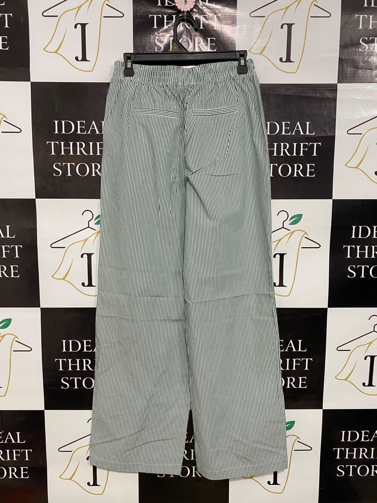 COTTON ON |XS| WAIST 24| A40| GREEN STRIPED COTTON LOUNGE UTILITY PANTS