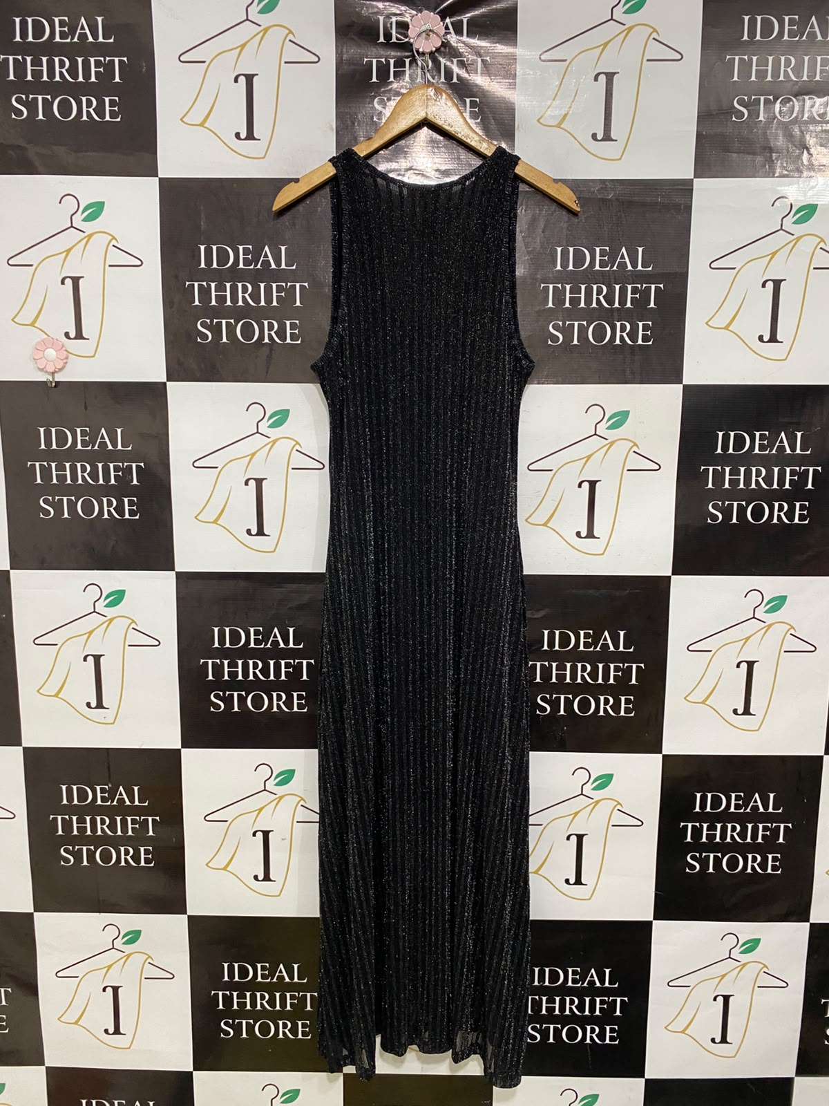 DAZIE |S| BUST 15| A42| BLACK SHIMMER RIBBED KNIT MIDI UTILITY DRESS
