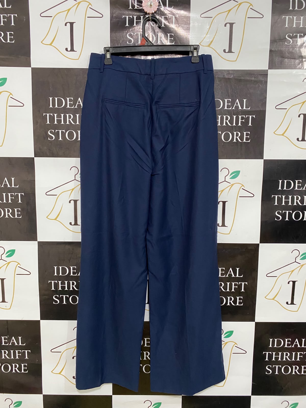 UNISON |L| WAIST 30| A42| NAVY TAILORED WIDE-LEG UTILITY TROUSERS
