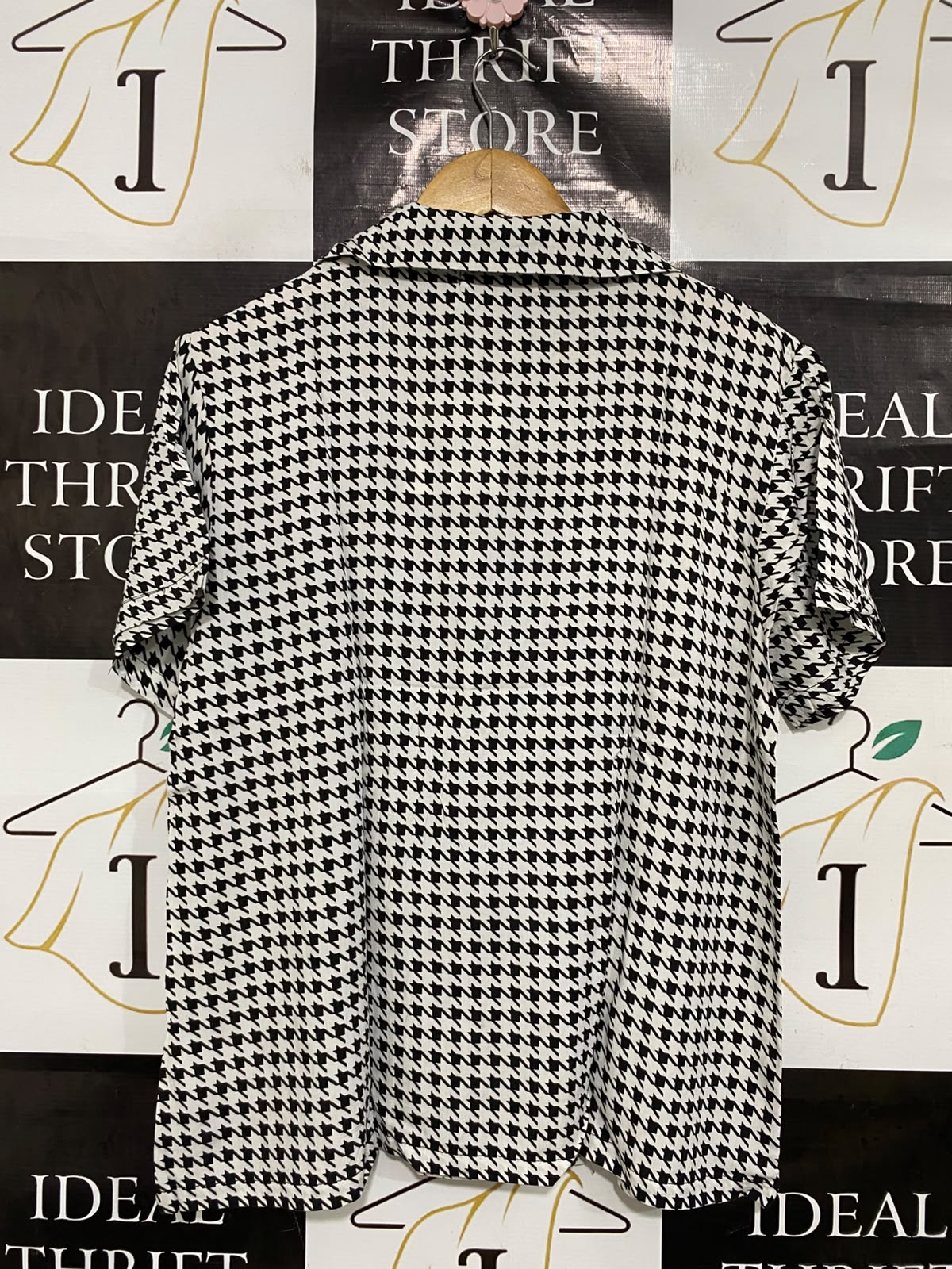 ATMOS & HERE |S| BUST 21| A43| HOUNDSTOOTH SHORT-SLEEVE UTILITY SHIRT
