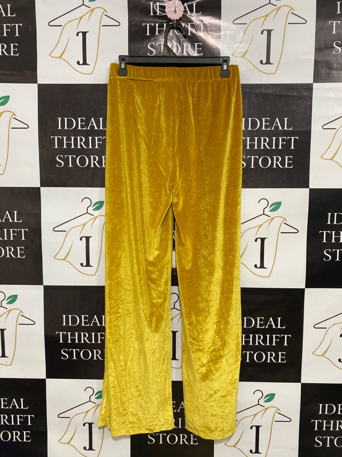 MOLO |M| WAIST 28| A43| MUSTARD YELLOW VELOUR WIDE-LEG UTILITY TROUSERS