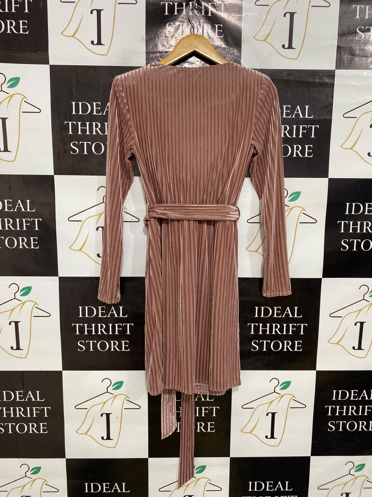 LITTLE MISTRESS |S| BUST 15| A46| DUSTY ROSE VELVET COWL-NECK TECHNICAL UTILITY MINI DRESS