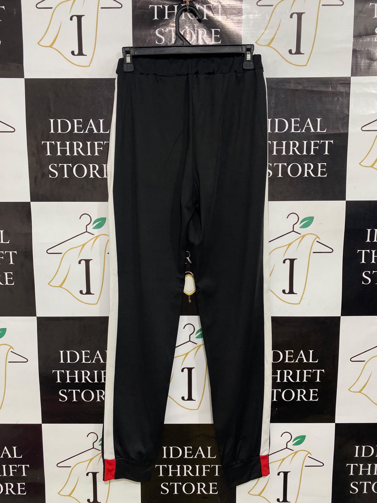 |M| WAIST 26| A45| BLACK SIDE-STRIPE TECHNICAL PERFORMANCE UTILITY JOGGERS