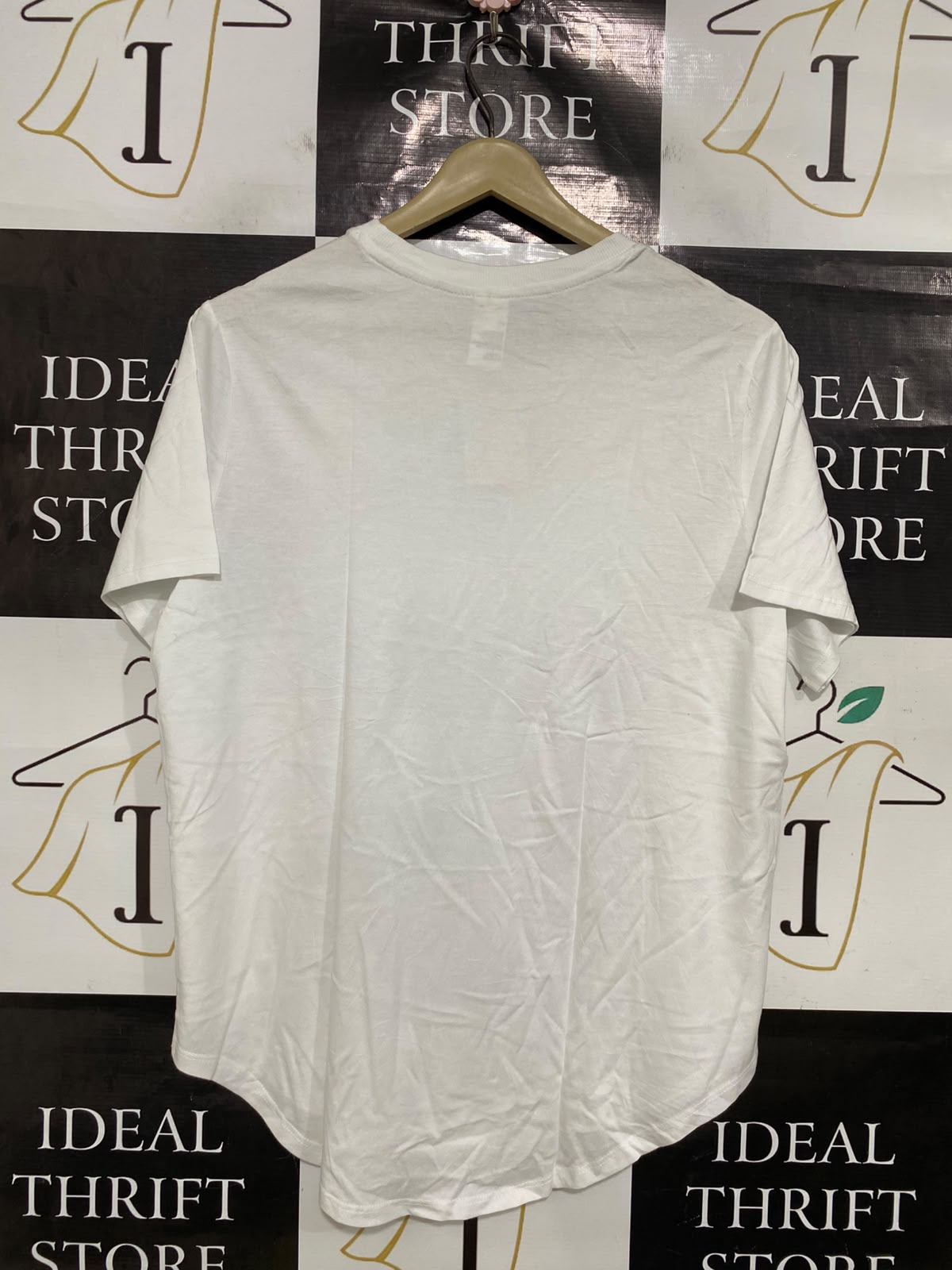 ANKO |L| BUST 21| A45| CRISP WHITE CURVED-HEM TECHNICAL UTILITY T-SHIRT