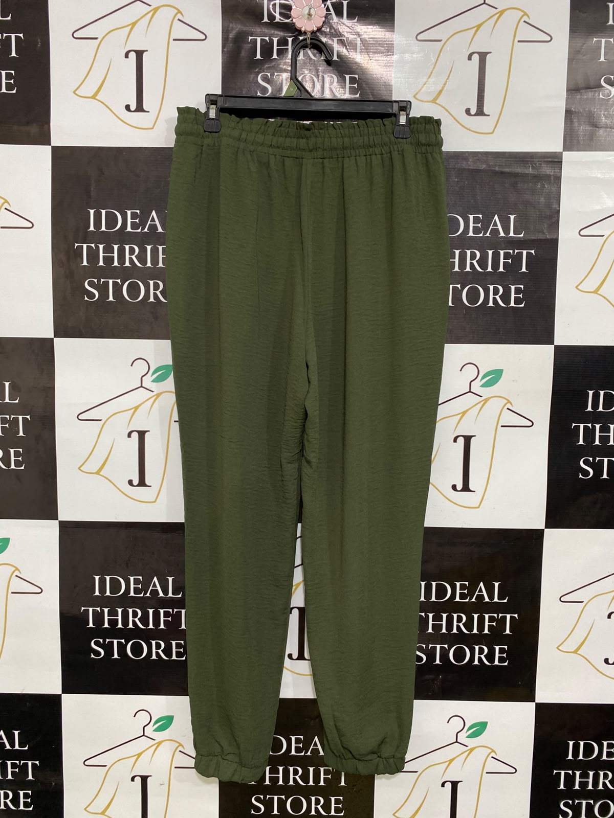 NEW LOOK |L| WAIST 32| A45| OLIVE GREEN DRAWSTRING TECHNICAL UTILITY JOGGERS