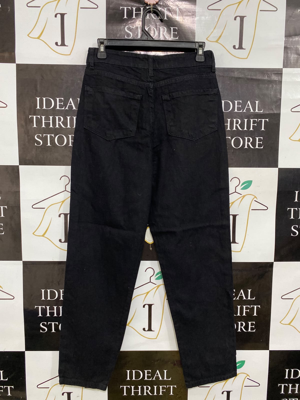 TREF JNS |M| WAIST 28| A45| BLACK HIGH-WAISTED TECHNICAL UTILITY DENIM JEANS