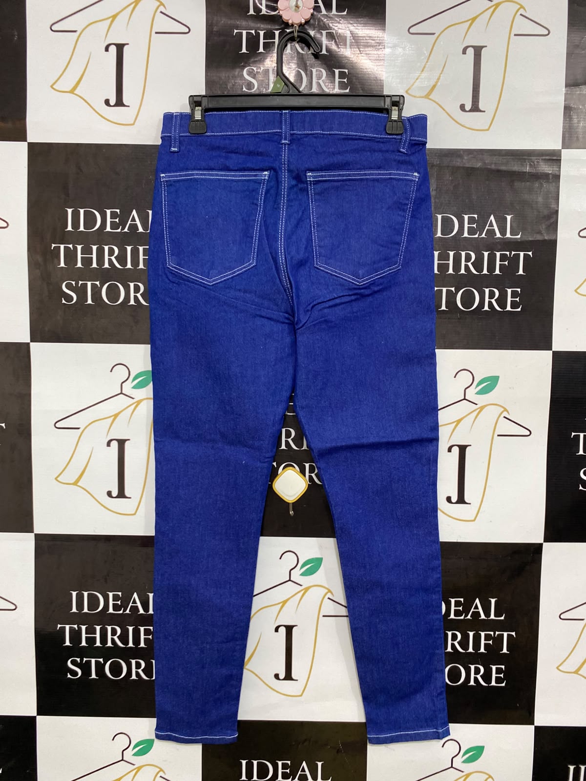 TOPSHOP |L| WAIST 30| A45| COBALT BLUE CONTRAST-STITCH TECHNICAL UTILITY DENIM JEANS