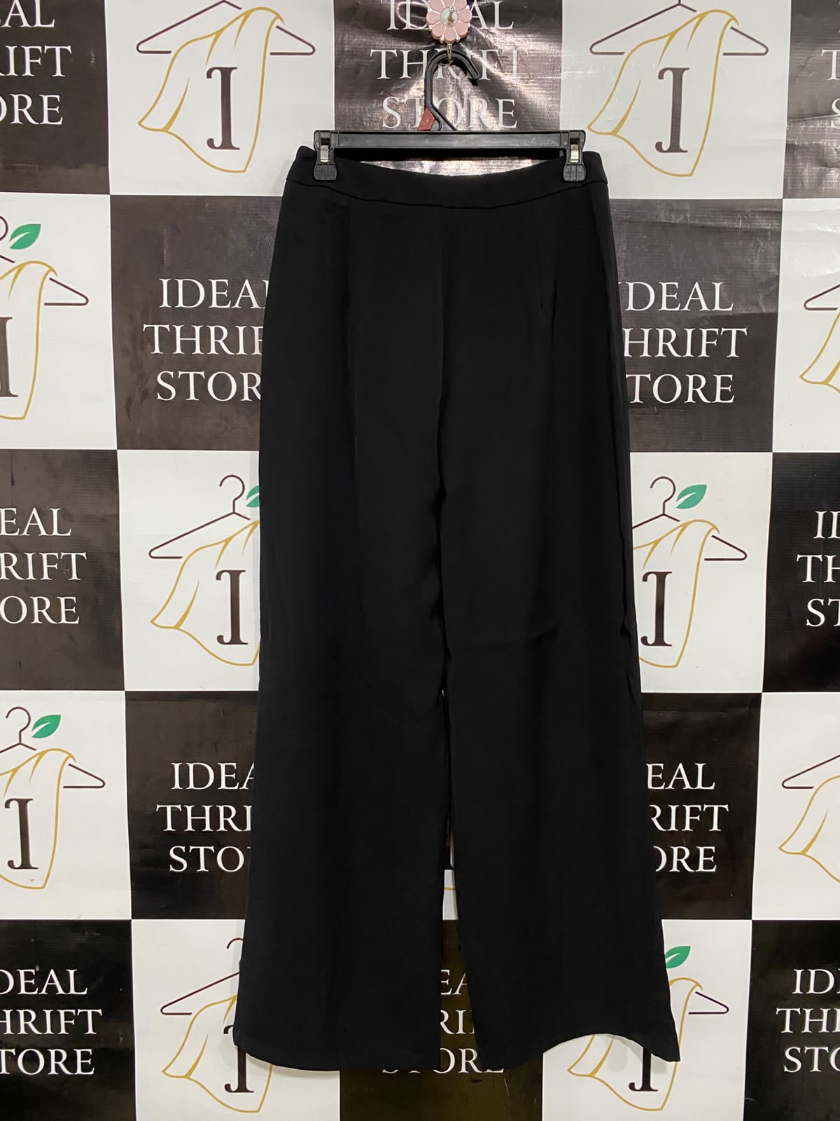 WINNIE & CO |M| WAIST 28| A46| BLACK TAILORED HIGH-WAIST WIDE-LEG TECHNICAL UTILITY PANTS