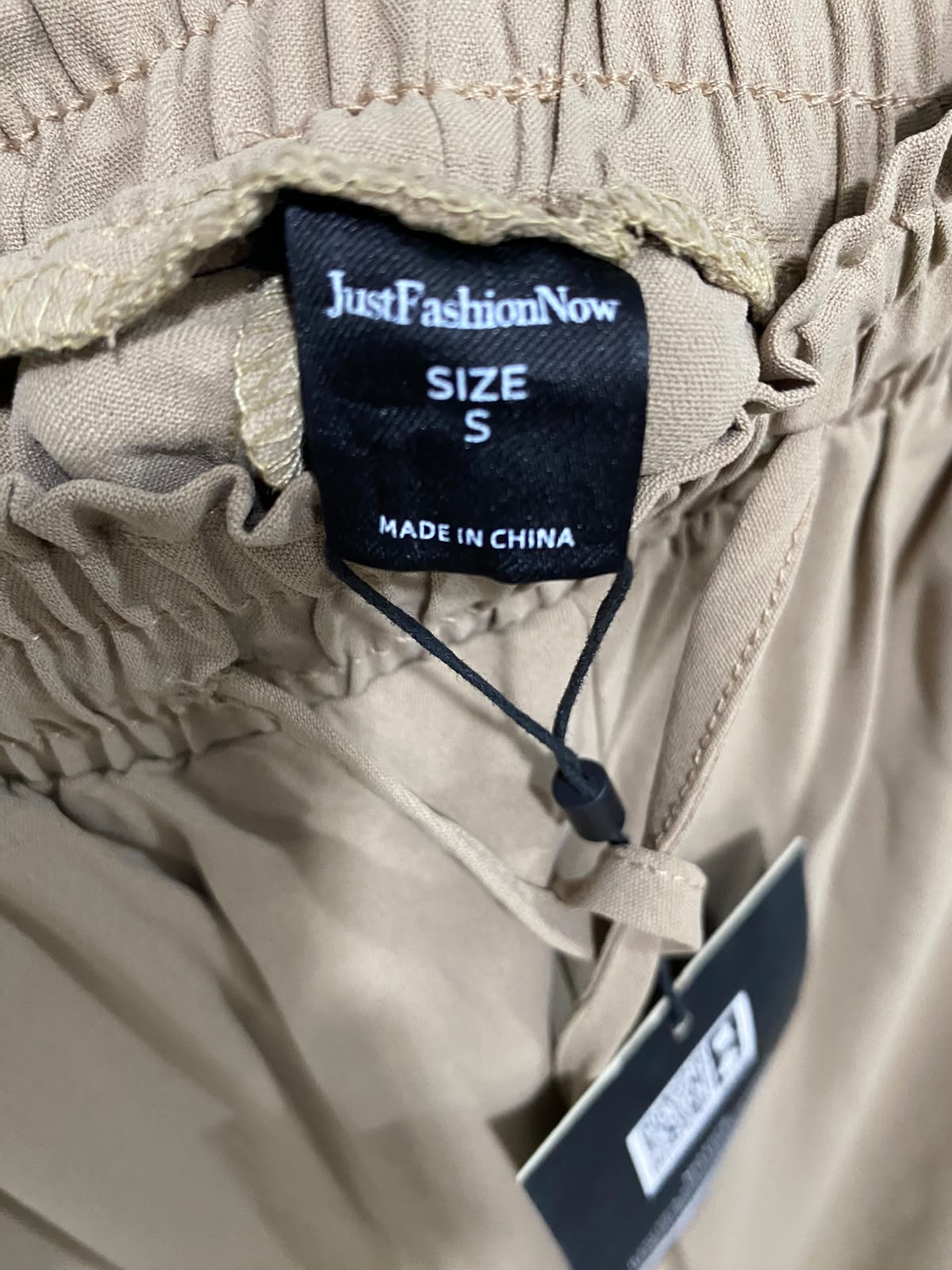 JUST FASHION NOW |M| WAIST 28| A46| KHAKI ELASTICATED DRAWSTRING WIDE-LEG TECHNICAL UTILITY PALAZZO PANTS