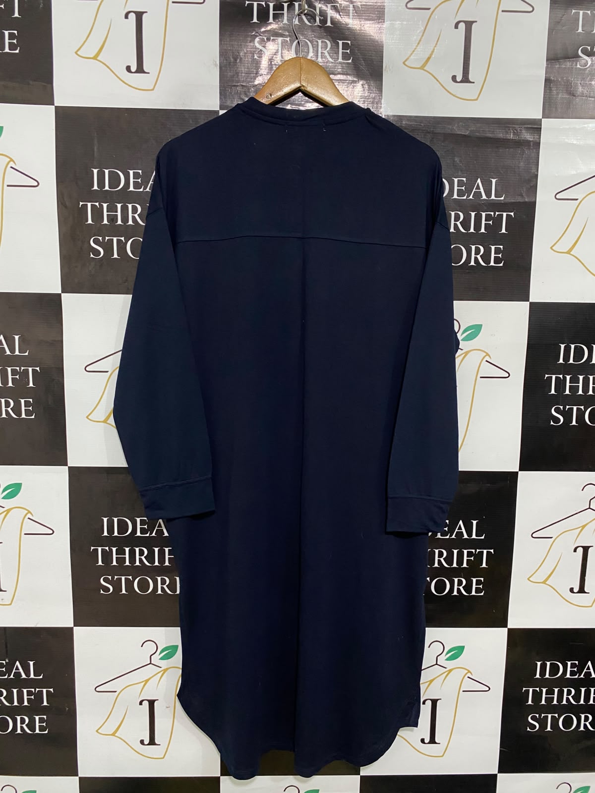 AMERICAN HOLIC |L| BUST 25| A51| NAVY OPEN-FRONT LONG-LINE TECHNICAL UTILITY CARDIGAN