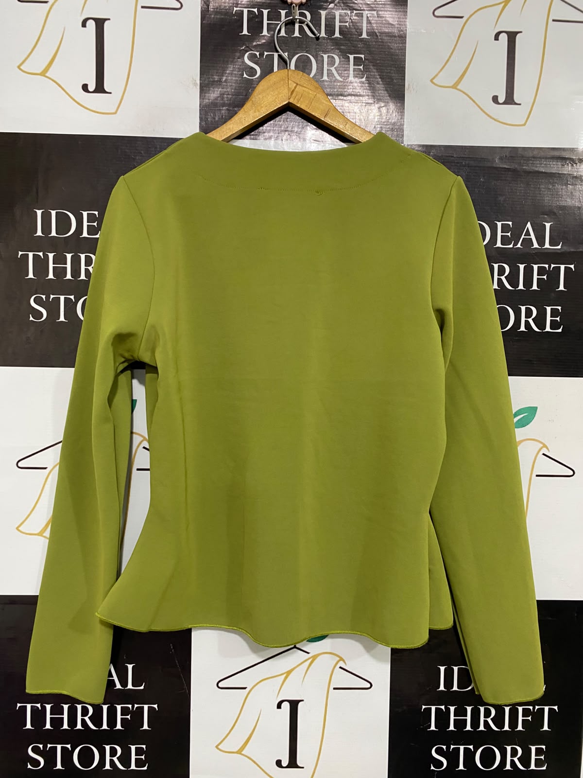 PRIMARK |L| BUST 20| A52| OLIVE GREEN V-NECK PEPLUM TECHNICAL UTILITY JACKET