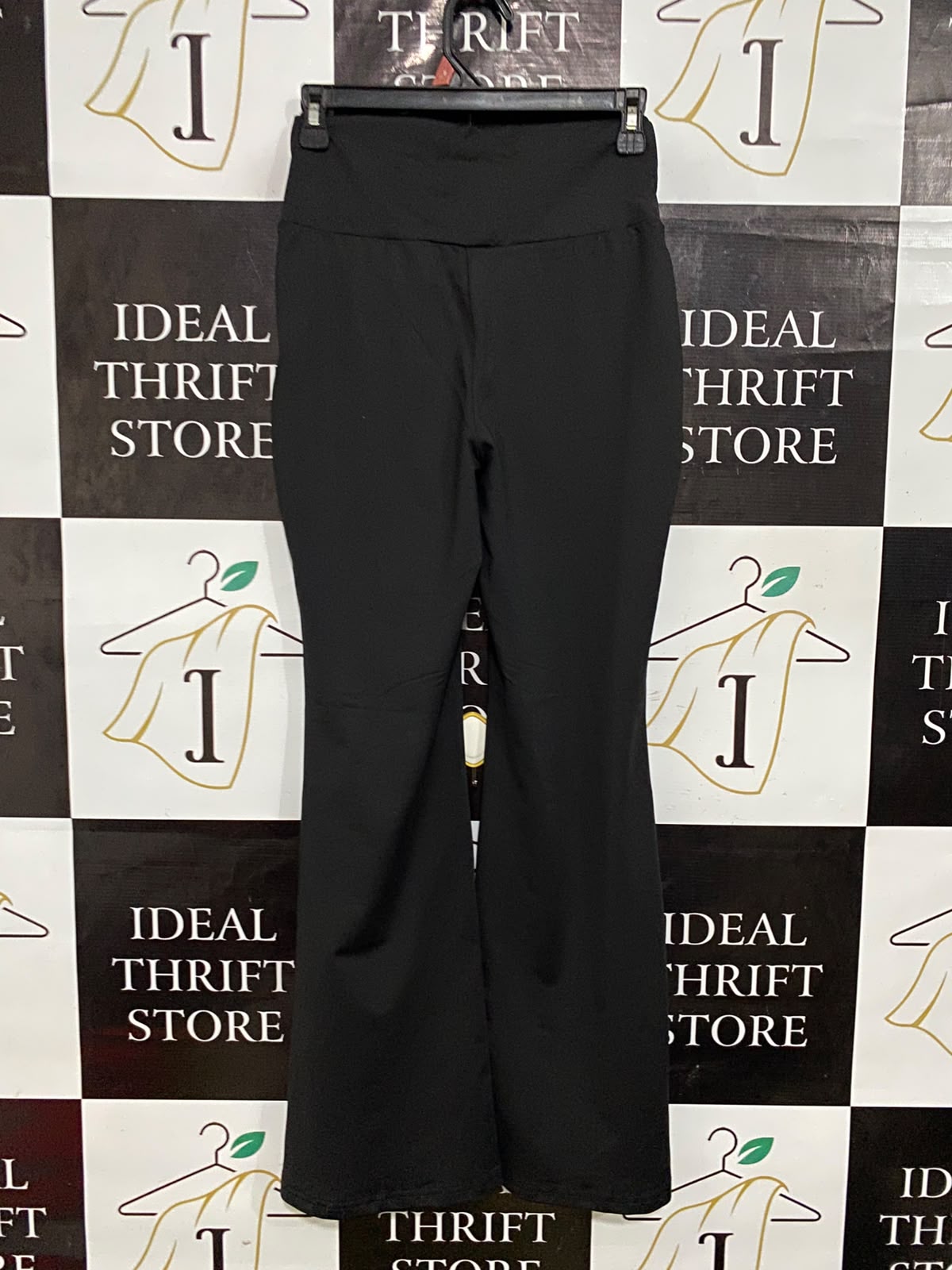 SHEIN |S| WAIST 26| A54| BLACK CROSSOVER V-WAISTBAND FLARED TECHNICAL UTILITY TROUSERS