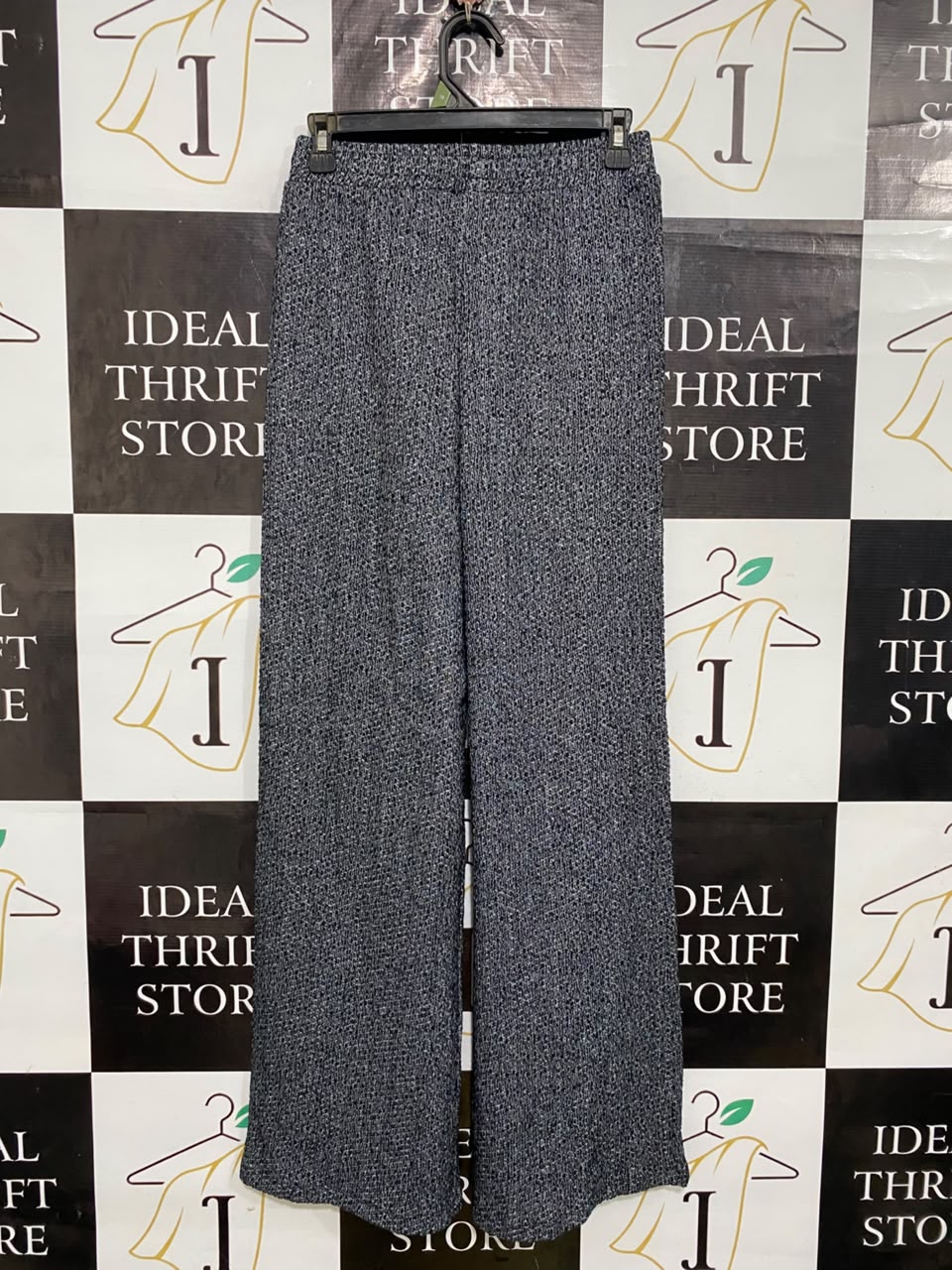 ZARA |S| WAIST 26| A54| GREY MELANGE WIDE-LEG KNIT TECHNICAL UTILITY TROUSERS