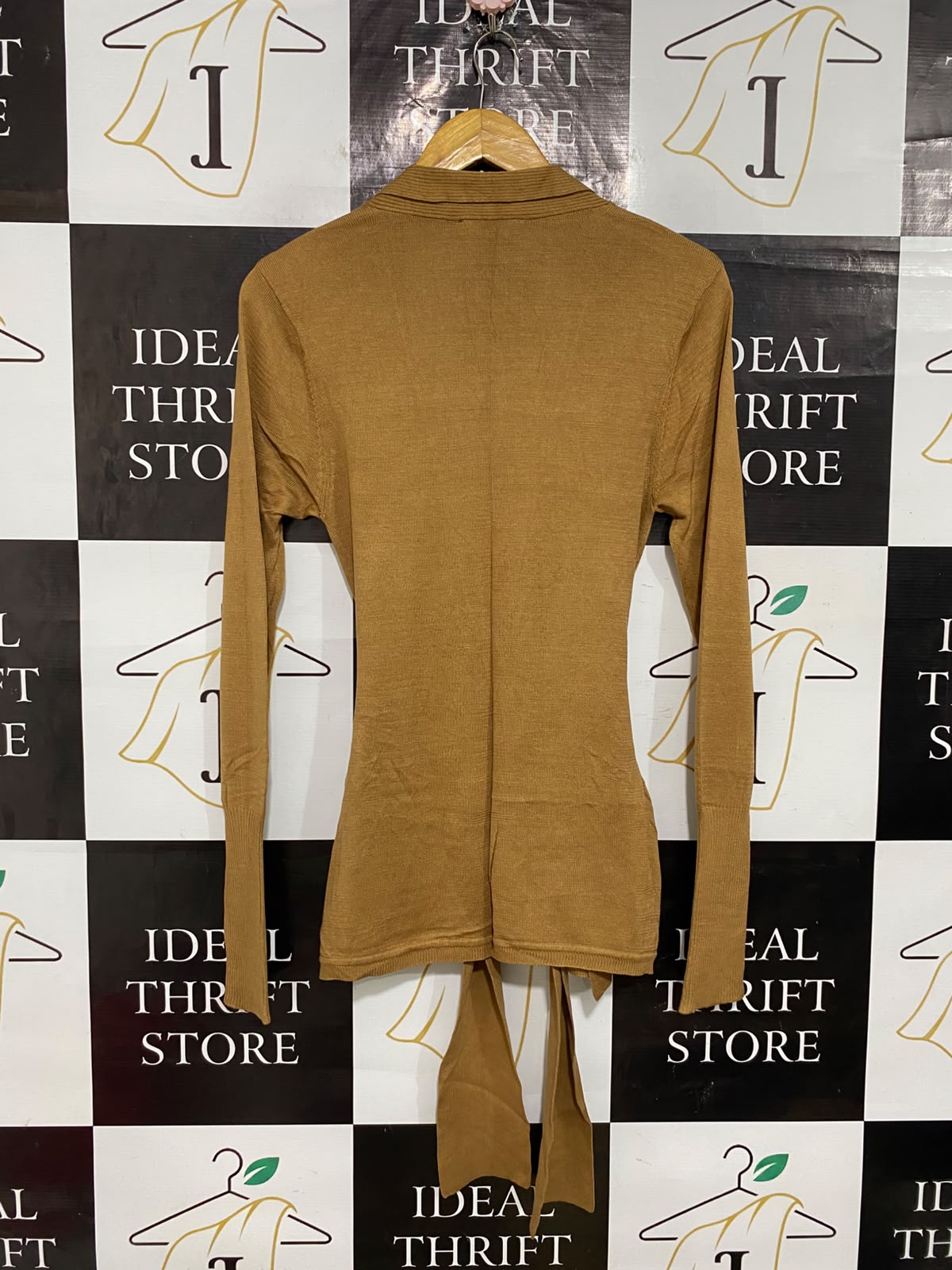 TRENT NATHAN |S| BUST 16| A56| CAMEL BELTED OPEN-FRONT TECHNICAL UTILITY CARDIGAN